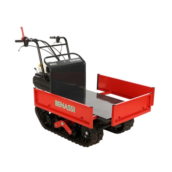 Benassi M353H telaketjukärry, 350 kg, Honda GP160, laajennettava lava