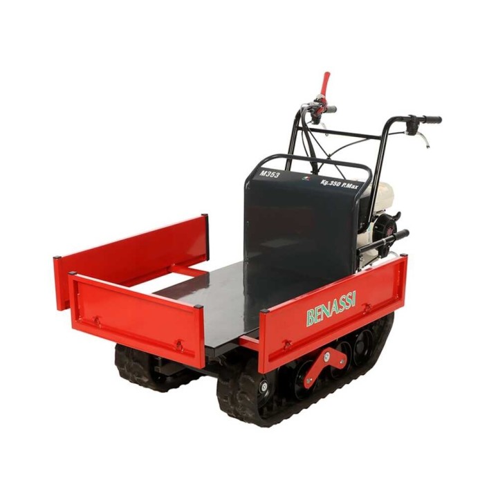 Benassi M353H telaketjukärry, 350 kg, Honda GP160, laajennettava lava