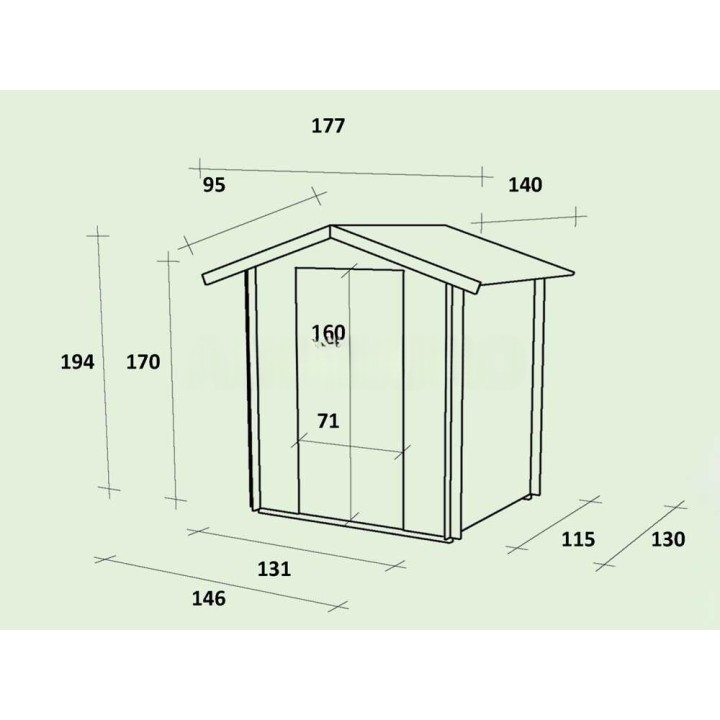 Alce Flavia 146x130 puutarhavaja, puuta, 146 × 130 × 194 cm