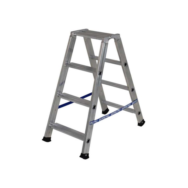 DoppiaSalita AL810 alumiiniset kaksipuoliset tikkaat, 4 + 4 askelmaa, 150 kg, 239 cm