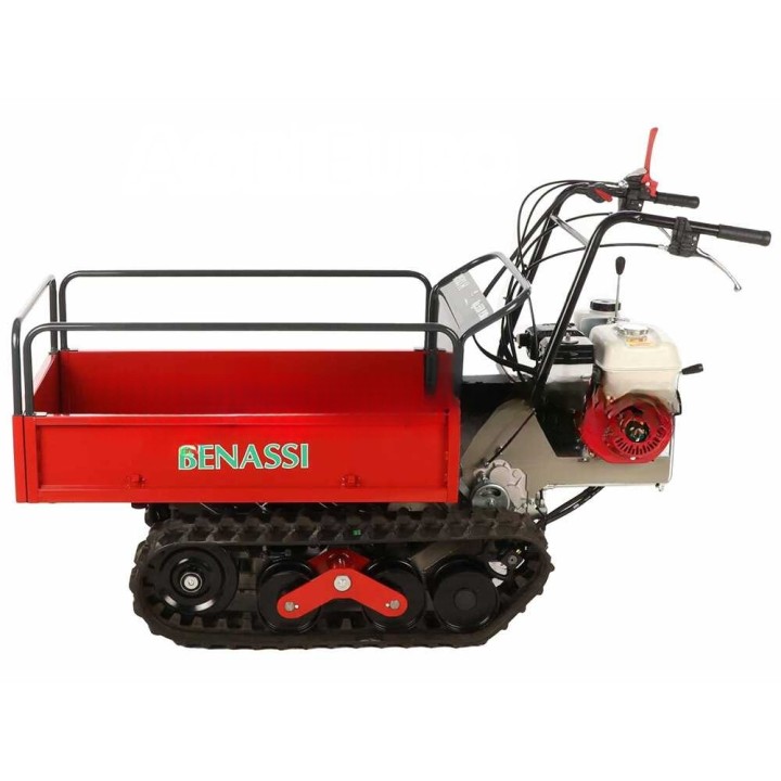 Benassi M503H telaketjukärry, hydraulinen jatkettava lava, 550 kg, Honda GX160