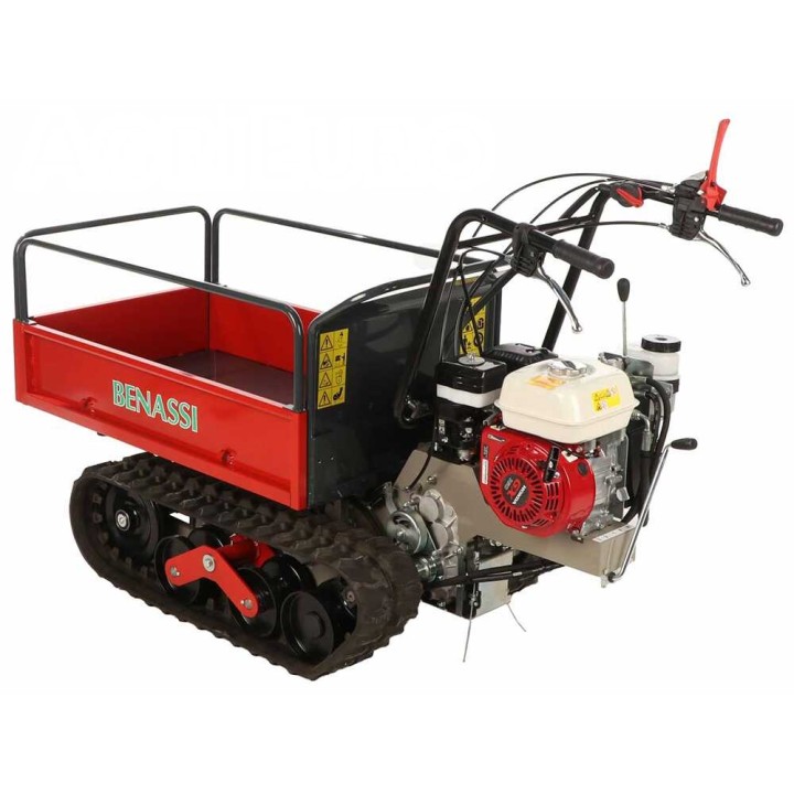 Benassi M503H telaketjukärry, hydraulinen jatkettava lava, 550 kg, Honda GX160
