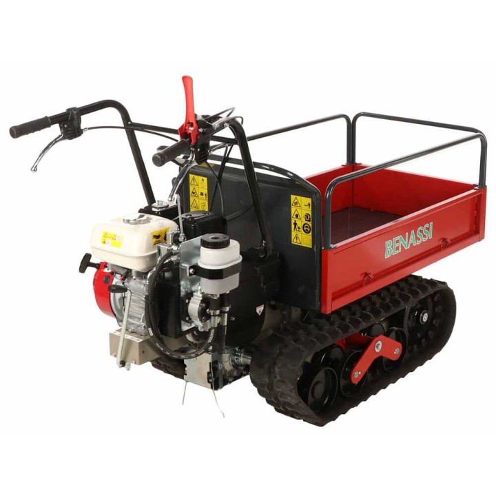 Benassi M503H telaketjukärry, hydraulinen jatkettava lava, 550 kg, Honda GX160