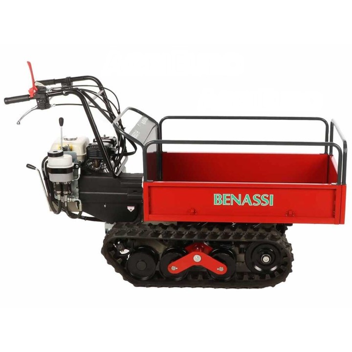Benassi M503H telaketjukärry, hydraulinen jatkettava lava, 550 kg, Honda GX160