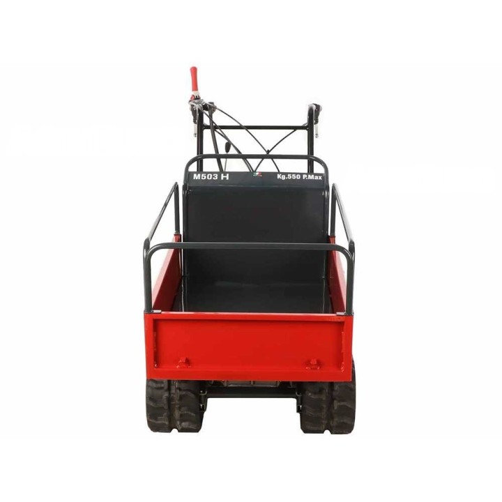 Benassi M503H telaketjukärry, hydraulinen jatkettava lava, 550 kg, Honda GX160