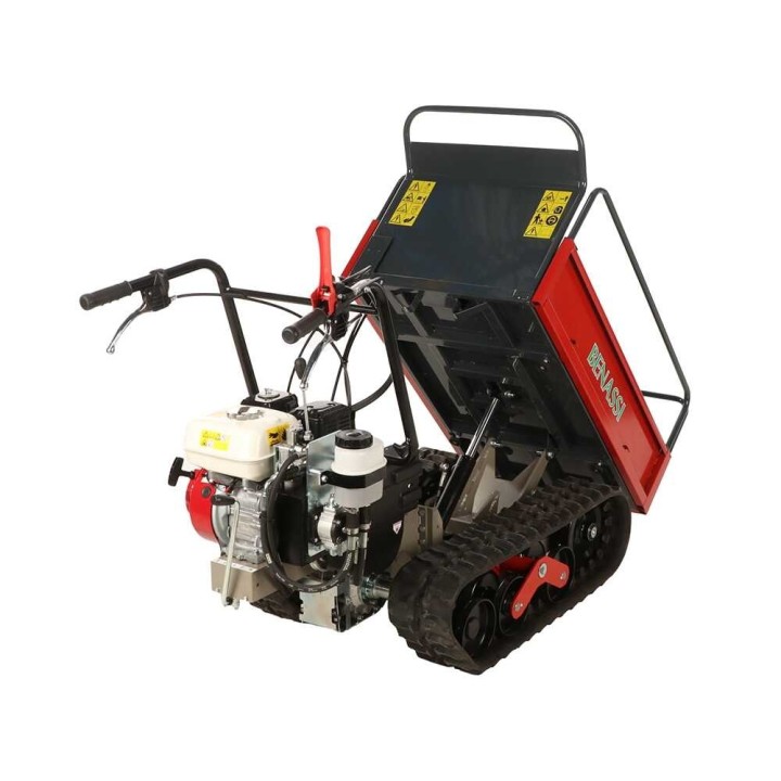 Benassi M503H telaketjukärry, hydraulinen jatkettava lava, 550 kg, Honda GX160