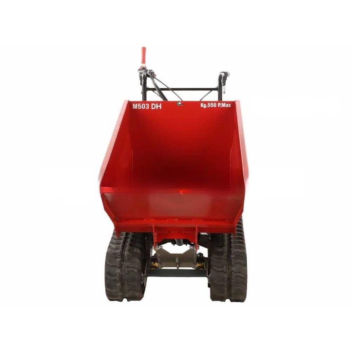 Benassi M503DH telaketjullinen moottorikuljetin, Honda GX160, 550 kg, hydraulinen dumper-lava