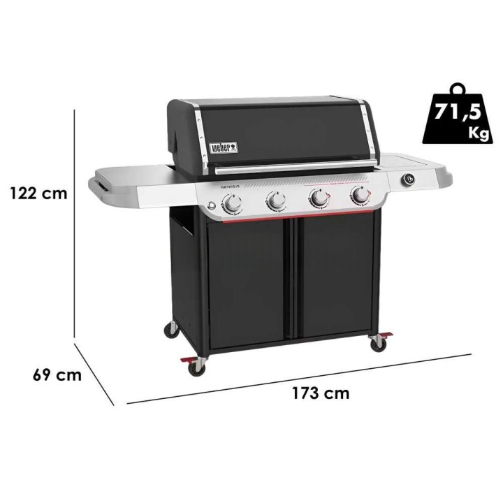 Weber Genesis E-425W kaasugrilli, 4 poltinta, 16,8 kW, 86 × 48 cm