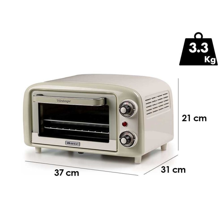 Ariete Vintage Beige sähköuuni, 10 l, 800 W, 230 V