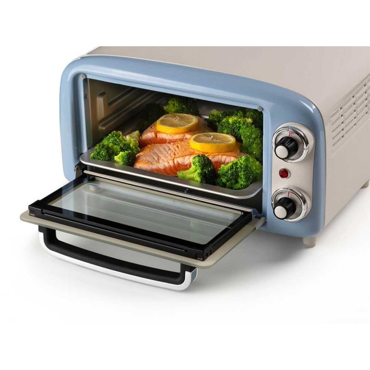 Ariete Vintage Celeste sähköuuni, 10 l, 800 W, 230 V, vaaleansininen
