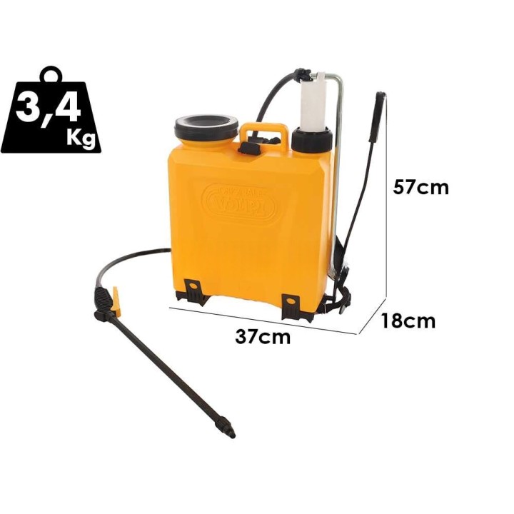 Volpi UNI 12L 81PUG käsikäyttöinen reppuruisku, 12 l, 6 bar