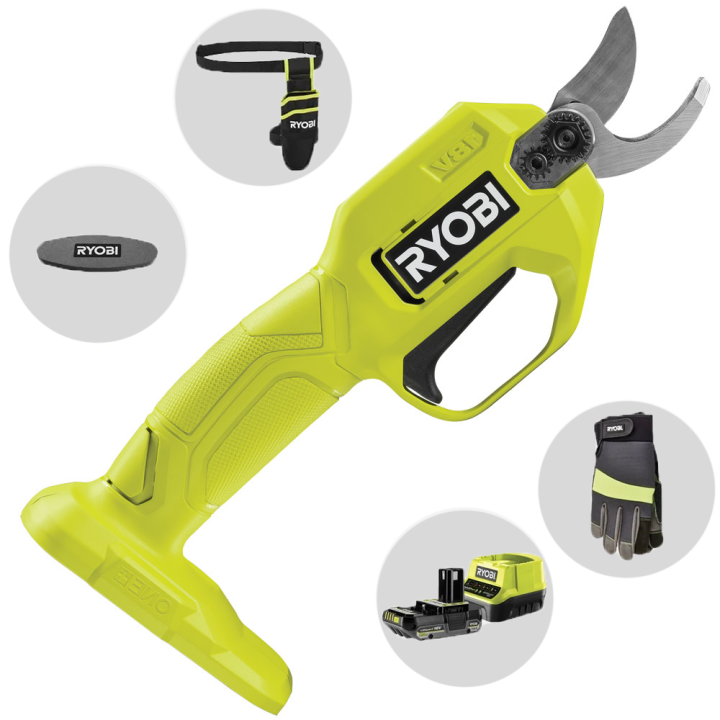 Ryobi RY18SCA 120P akkukäyttöiset oksasakset 18 V 2 Ah