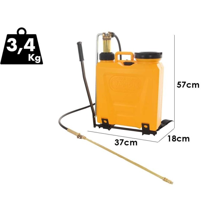 Volpi UNI 12L 81PSF selkäruiskutin, 12 l, 6 bar, messinkinen ruiskuputki