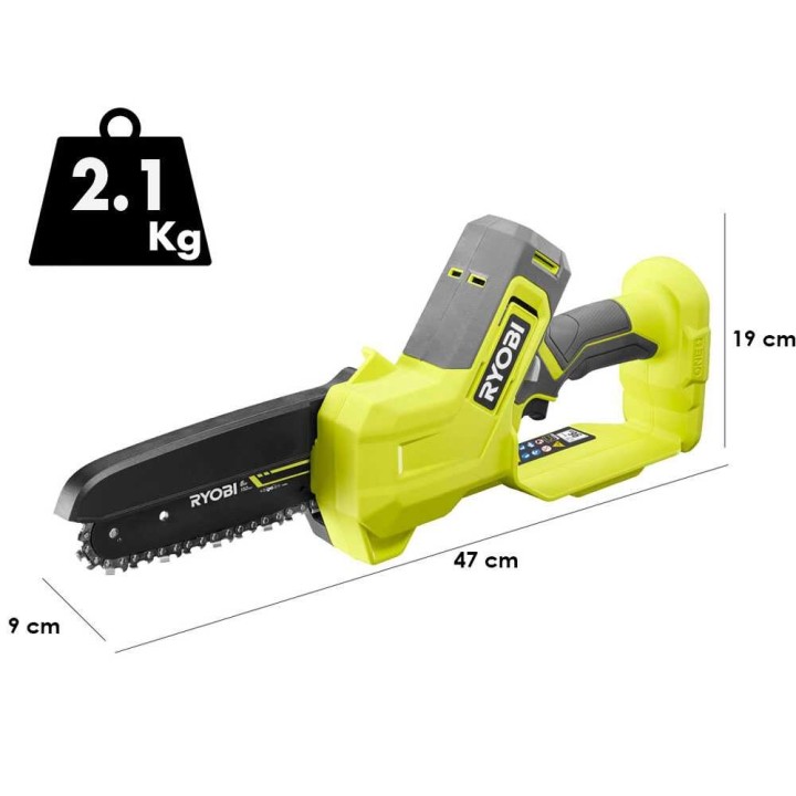 Ryobi RY18PS15A-120 akkukäyttöinen oksasaha, 18 V, 15 cm, 2 Ah
