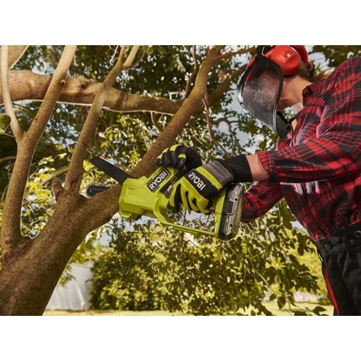 Ryobi RY18PS15A-120 akkukäyttöinen oksasaha, 18 V, 15 cm, 2 Ah