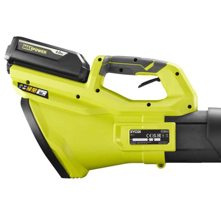 Ryobi RY36BLB-140 akkulehtipuhallin, 36 V, 4 Ah, 193 km/h