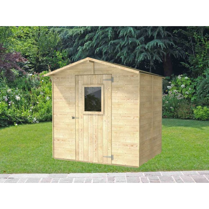 Vaniglia 200x207 puinen puutarhavaja, 200 × 207 × 214 cm, lattia ja ikkuna