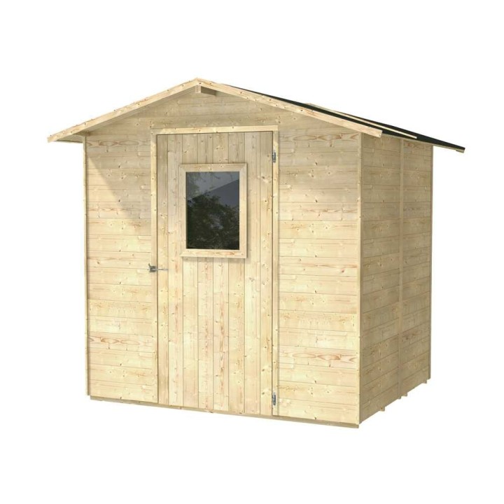 Vaniglia 200x207 puinen puutarhavaja, 200 × 207 × 214 cm, lattia ja ikkuna
