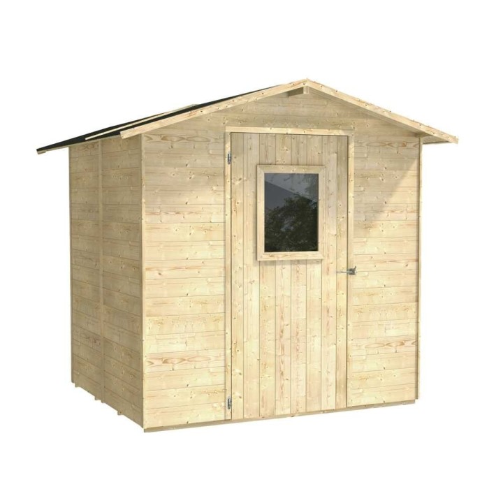 Vaniglia 200x207 puinen puutarhavaja, 200 × 207 × 214 cm, lattia ja ikkuna