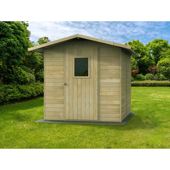 Vaniglia 200x207 puinen puutarhavaja, 200 × 207 × 214 cm, lattia ja ikkuna