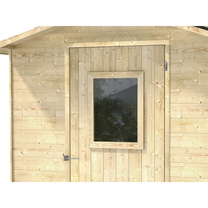 Vaniglia 200x207 puinen puutarhavaja, 200 × 207 × 214 cm, lattia ja ikkuna