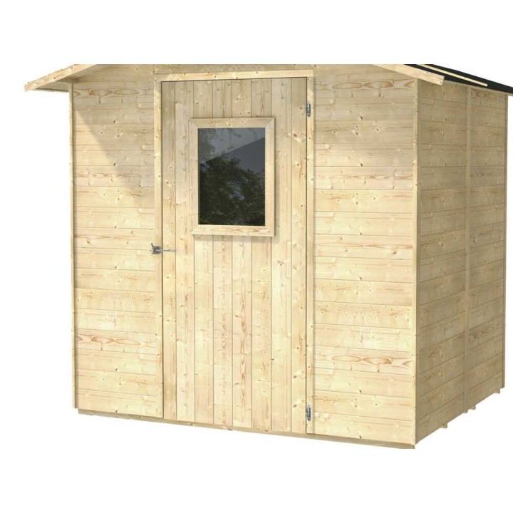 Vaniglia 200x207 puinen puutarhavaja, 200 × 207 × 214 cm, lattia ja ikkuna