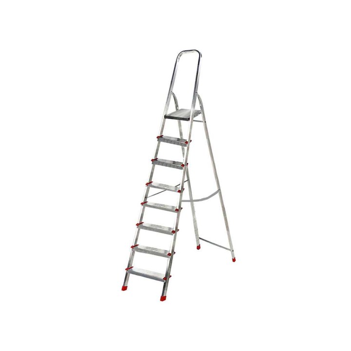 Alice 8 alumiiniset tasotikkaat, 8 askelmaa, 2,37 m, 150 kg