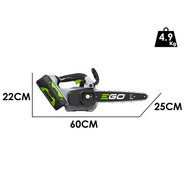 EGO CS 1200 E akkukäyttöinen oksasaha, 56 V, 30 cm, akku ja laturi