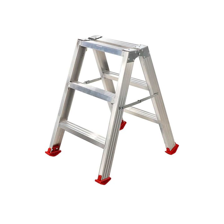 1031 kaksipuoliset alumiinitikkaat, 3 + 3 askelmaa, 150 kg, 1,72 m