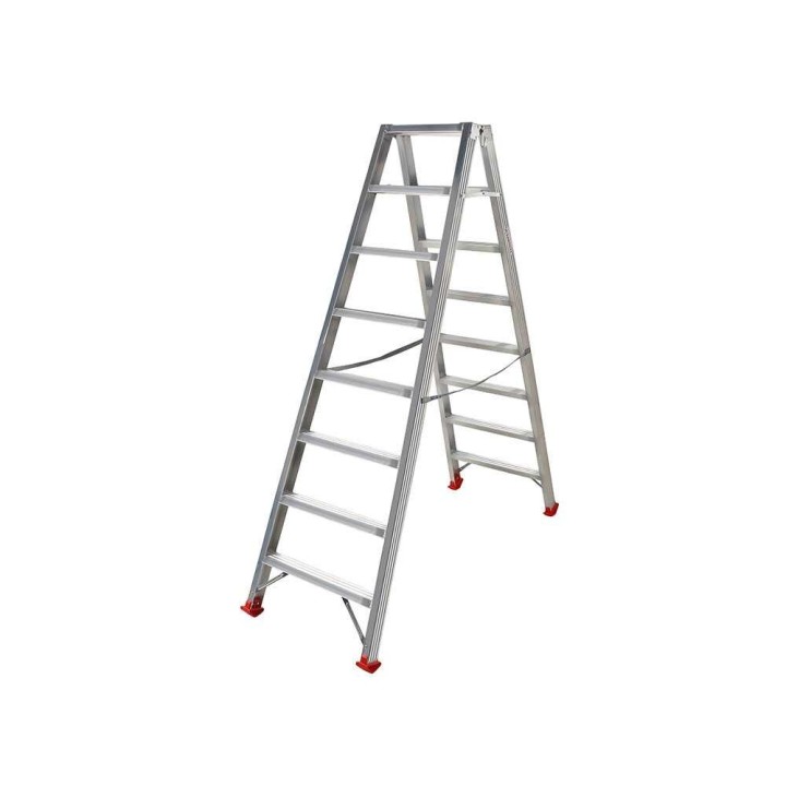 1031 kaksipuolinen alumiinitikas, 2 × 8 askelmaa, 150 kg, työskentelykorkeus 288 cm