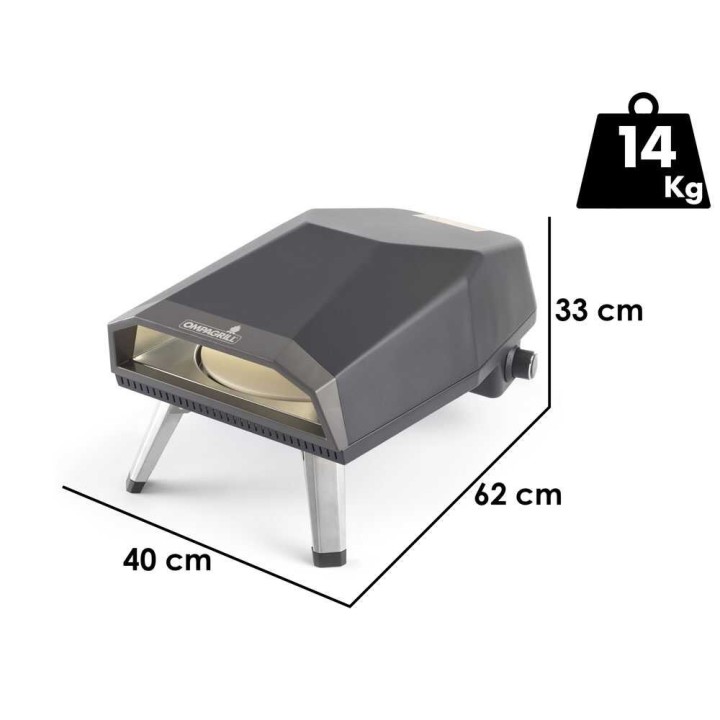 Ompagrill Vesuvio 310 kaasupizzauuni, 4,4 kW, 500 °C, ulkokäyttöön