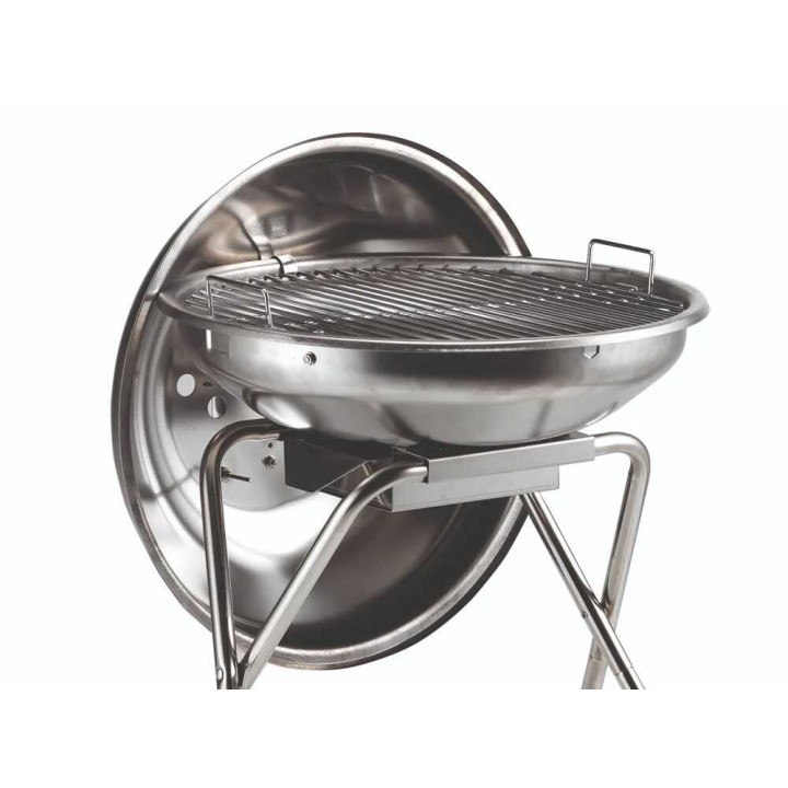 Ompagrill 485 Pro Inox hiiligrilli, Ø 44 cm, ruostumaton teräs