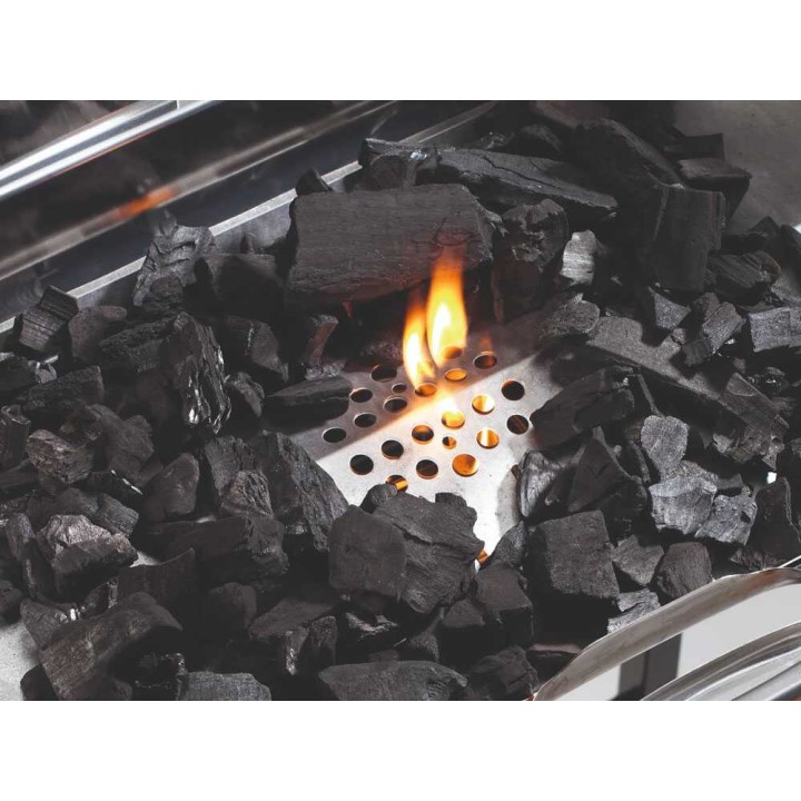 Ompagrill 485 Pro Inox hiiligrilli, Ø 44 cm, ruostumaton teräs