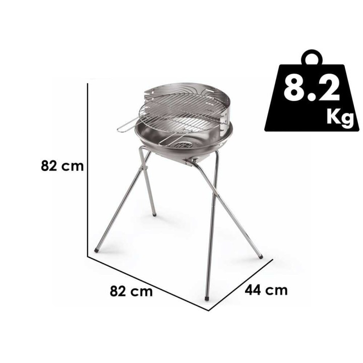 Ompagrill 485 Pro Inox 70480 hiiligrilli, Ø 44 cm, ruostumaton teräs