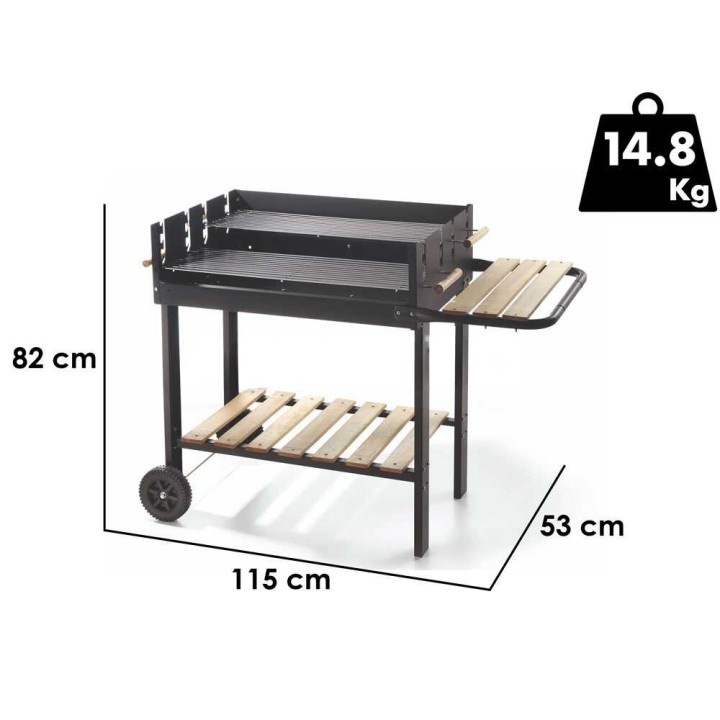 Ompagrill 70-47 Eco -hiiligrilli, 2 ritilää, 3 150 cm², 14,8 kg