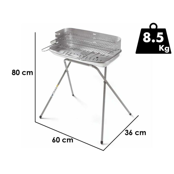 Ompagrill 60-40 Aluminized hiiligrilli, 60 × 36 cm, 3 paistokorkeutta