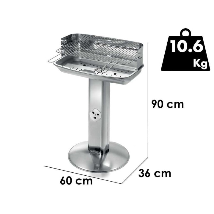 Ompagrill 60-40 Venus Inox hiiligrilli, 60 × 36 cm, 4 korkeutta