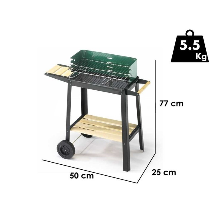 Ompagrill 50-25 Green/W hiiligrilli, 50 × 25 cm, 4 korkeutta