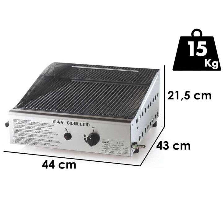 Ompagrill Single 4043/M kaasukäyttöinen plancha-grilli, 3,7 kW, 40 × 43 cm