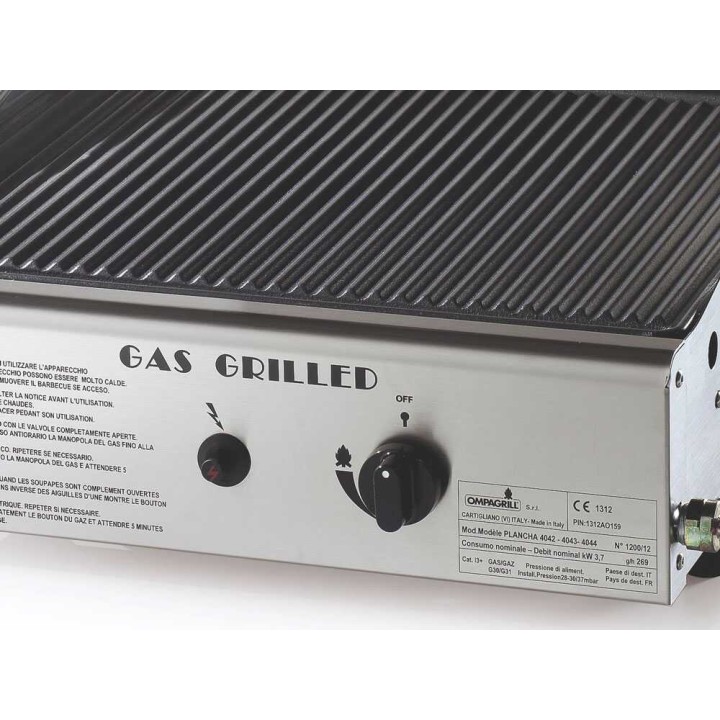 Ompagrill Single 4043/M kaasukäyttöinen plancha-grilli, 3,7 kW, 40 × 43 cm