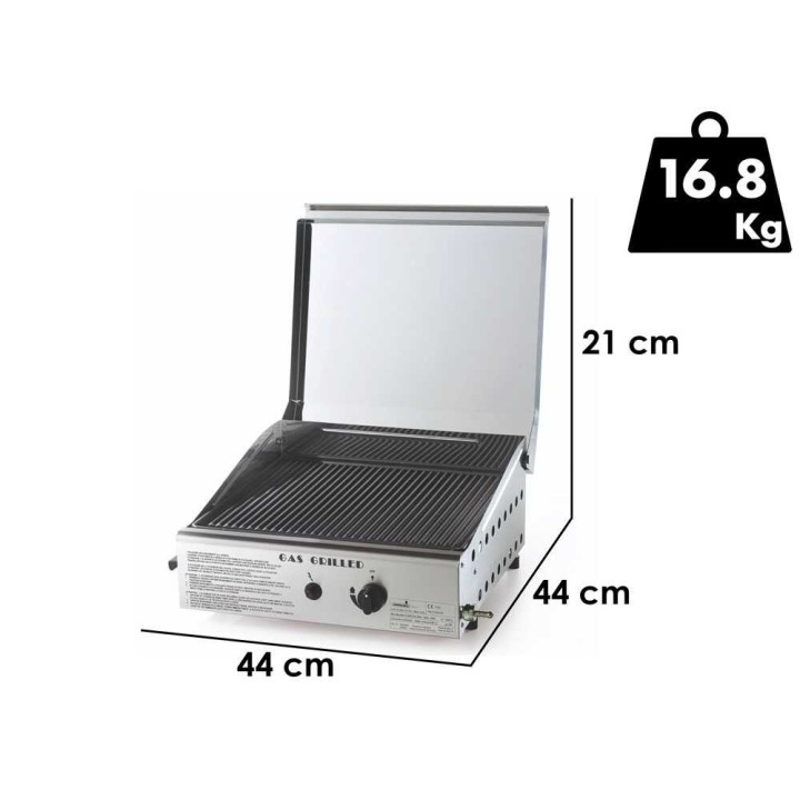 Ompagrill Single 4043/Cover/M kaasukäyttöinen plancha-grilli, 3,7 kW