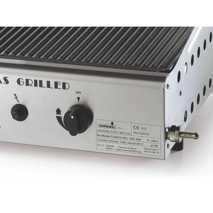 Ompagrill Single 4043/Cover/M kaasukäyttöinen plancha-grilli, 3,7 kW