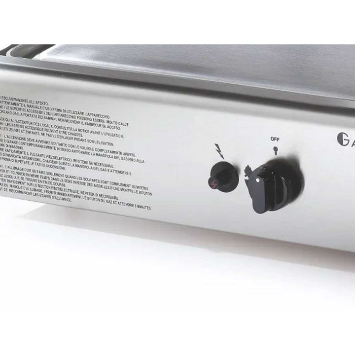 Ompagrill Double 4068/M plancha-kaasugrilli, 6 kW, ruostumaton teräs