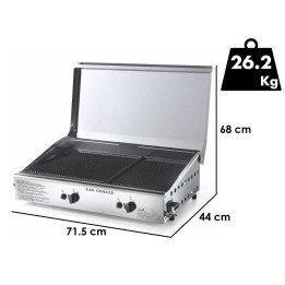 Ompagrill Double 4069 Cover M kaasukäyttöinen plancha grilli kannella
