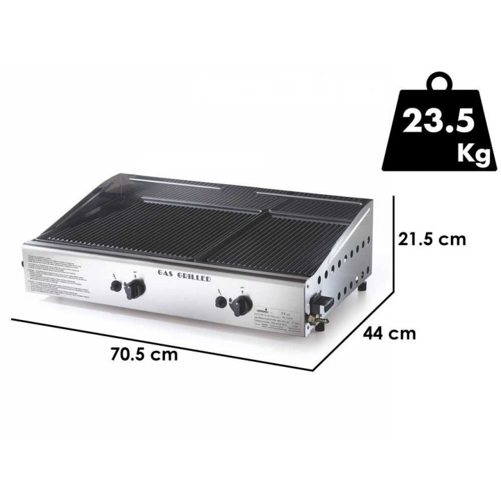 Ompagrill Double 4069/M kaasukäyttöinen plancha-grilli, 6 kW