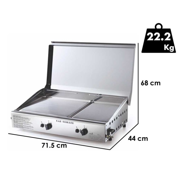 Ompagrill Double 4071/Cover/M kaasuplancha, 6 kW, kansi