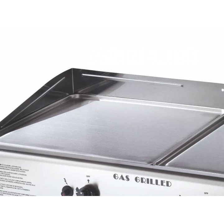 Ompagrill Double 4071/M kaasukäyttöinen plancha, 6 kW, ruostumaton teräs