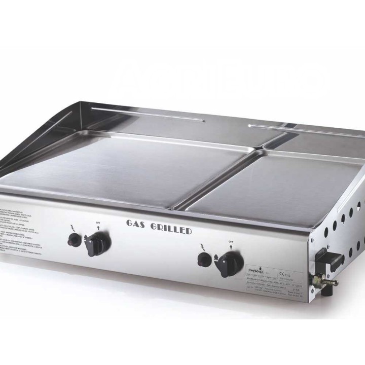 Ompagrill Double 4071/M kaasukäyttöinen plancha, 6 kW, ruostumaton teräs