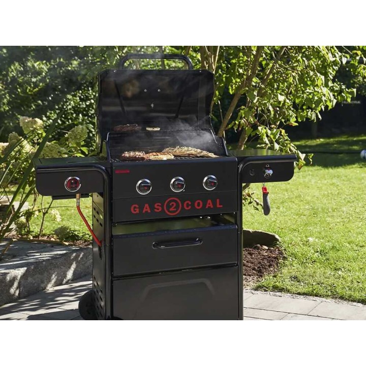 Char-Broil Gas2Coal 330 Special Edition kaasu- ja hiiligrilli, 10,1 kW, 62 × 43 cm
