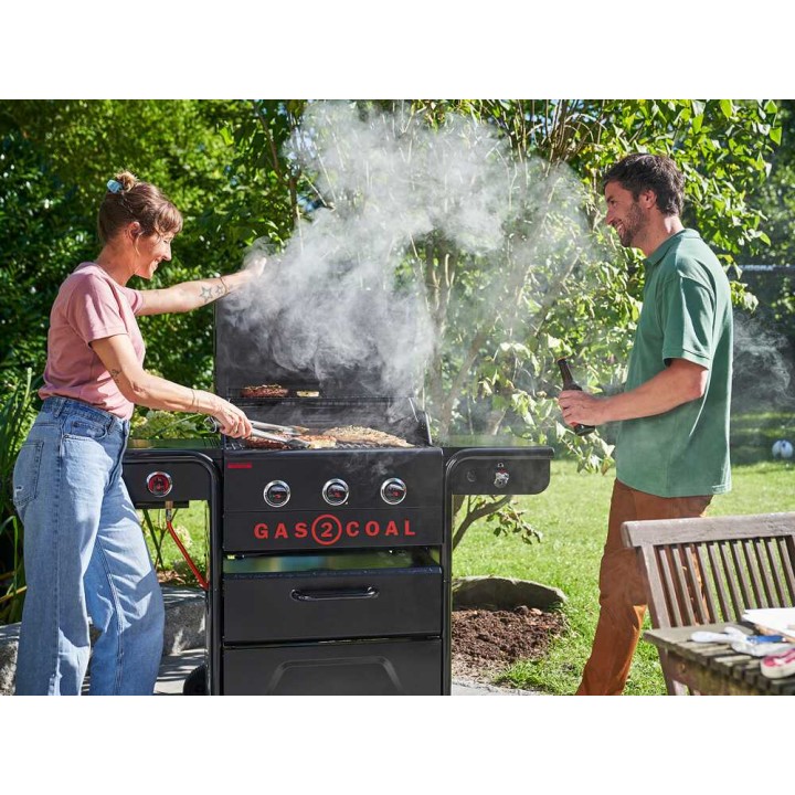 Char-Broil Gas2Coal 330 Special Edition kaasu- ja hiiligrilli, 10,1 kW, 62 × 43 cm